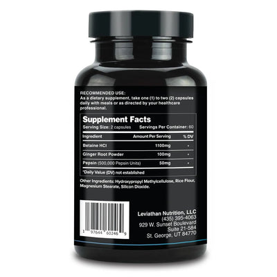 Betaine HCL // w/ Ginger & Pepsin - Essentials - Strom Sports Nutrition