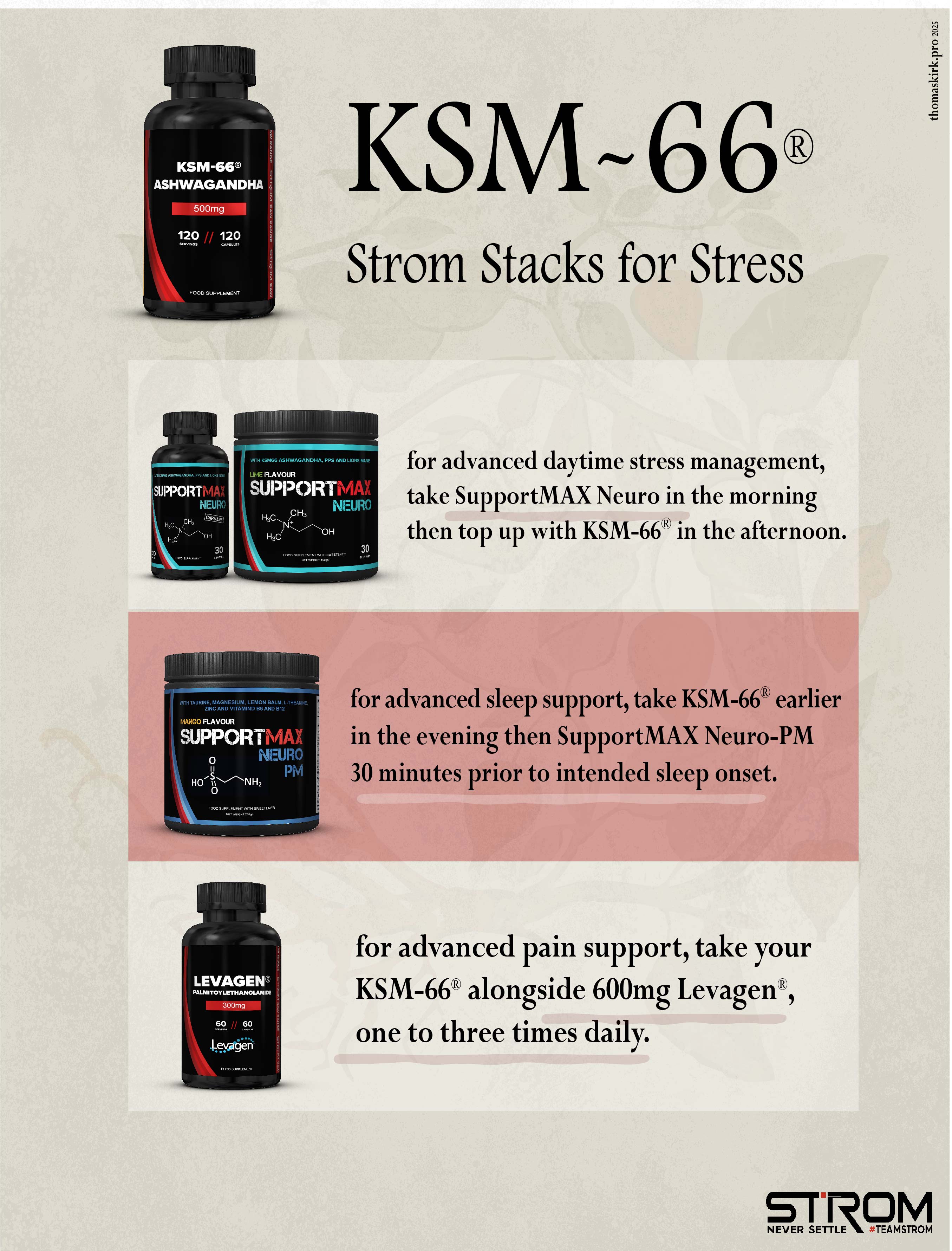KSM-66 Ashwagandha stacks for stress support | Strom New Zealand 