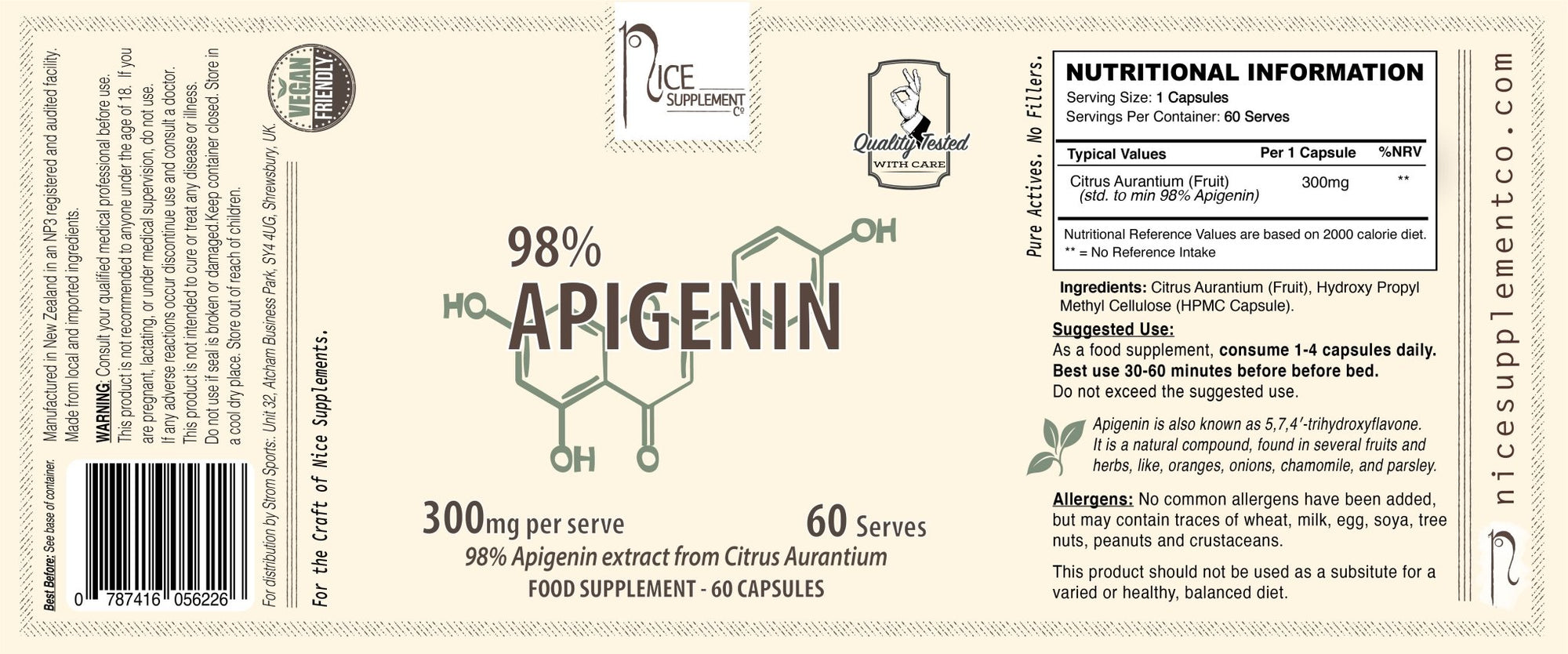 Apigenin 98% // Anti-aging & Sleep Support - Muscle Builder - Strom Sports Nutrition