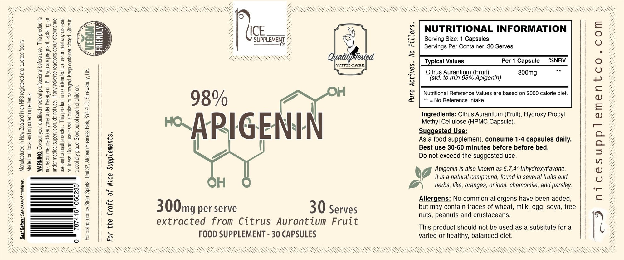 Apigenin 98% // Anti-aging & Sleep Support - Muscle Builder - Strom Sports Nutrition