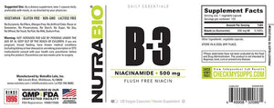 B3 Niacinamide 500mg // 120 Capsules - Essentials - Strom Sports Nutrition