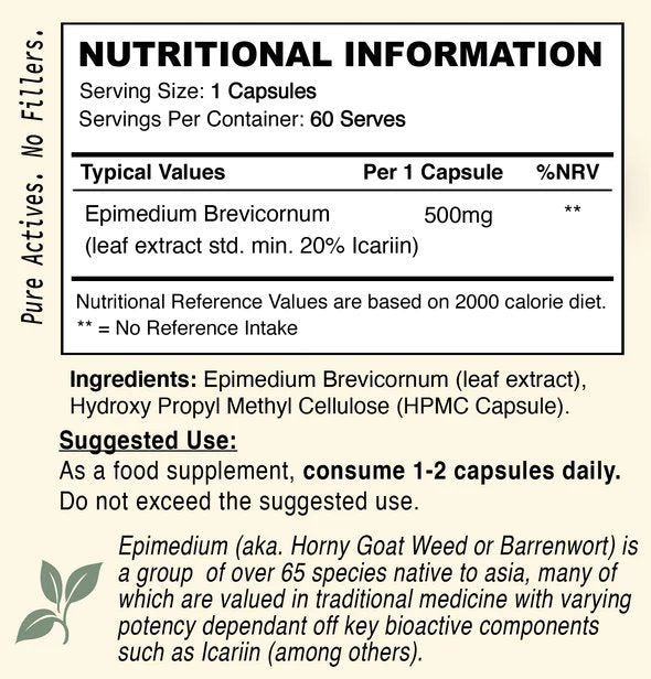 Epimedium Horny Goat Weed // Testosterone & Blood Flow Support - Hormone Support - Strom Sports Nutrition