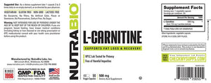 L-Carnitine 500mg // 90 Capsules - Essentials - Strom Sports Nutrition