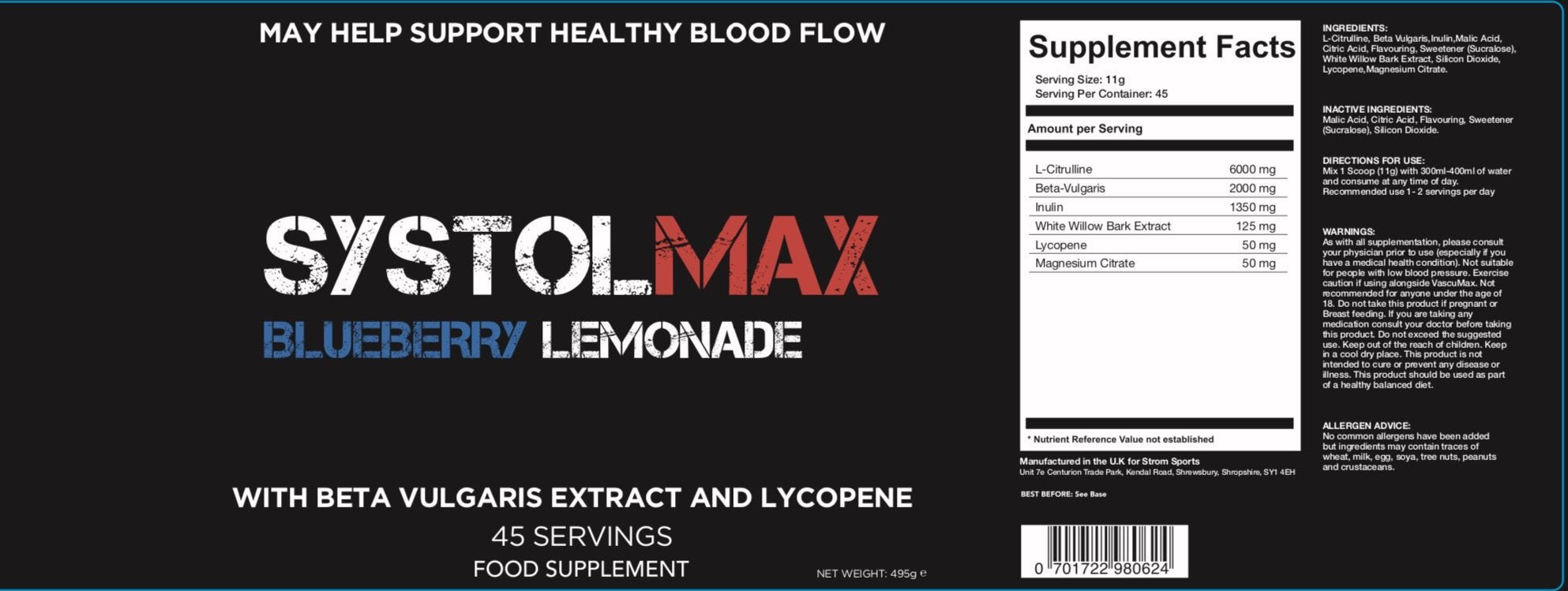 SystolMAX // Blood Pressure Support - Essentials - Strom Sports Nutrition